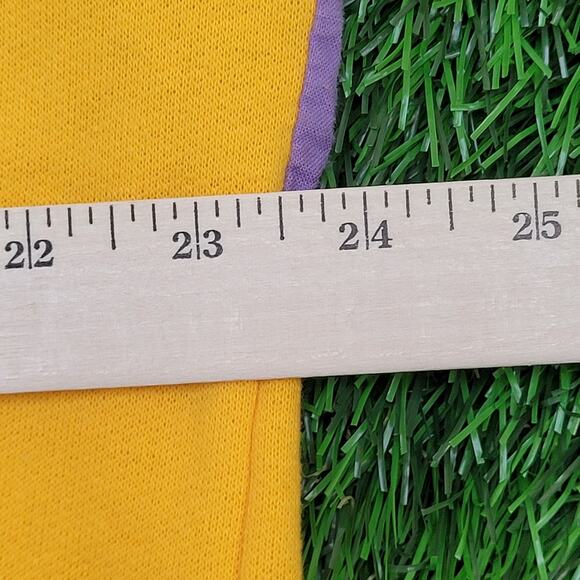 Vintage St-Johns Bay Sweatshirt XL 24x25 Yellow Purple - Picture 9 of 10